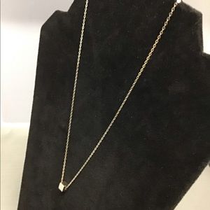 Silver Cube Necklace 16”-18”